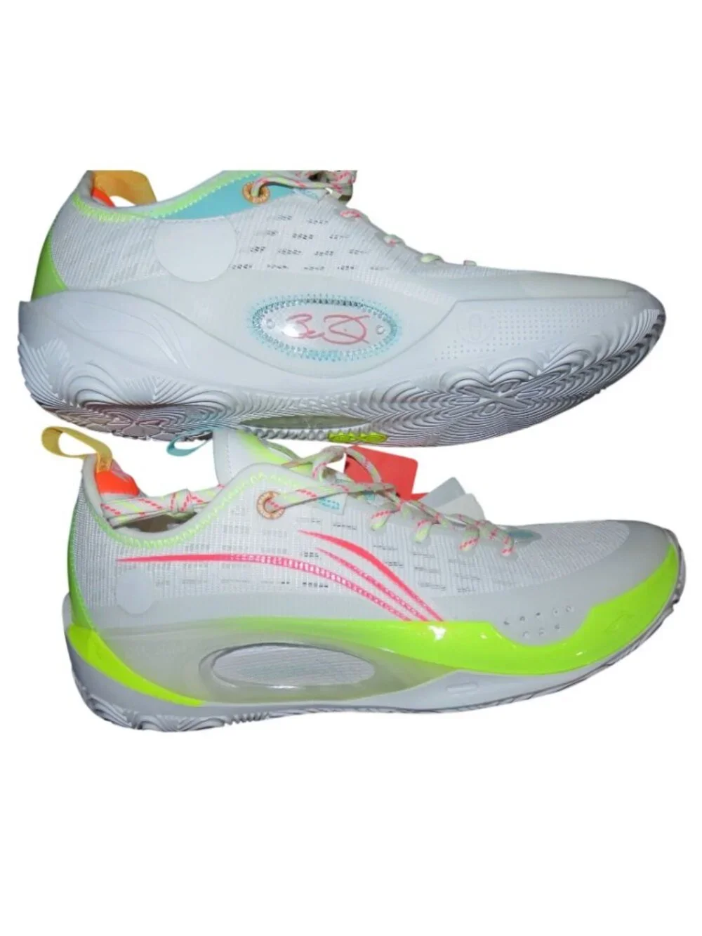 Li Ning Way of Wade Cloud Plus 808 II 2 Energy Basketball Shoes White Neon Green